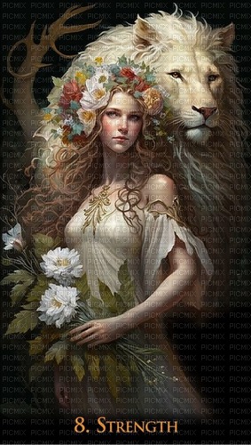 woman with lion - png gratuito