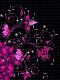 MMarcia gif flores borboletas fleurs papillon - GIF animado gratis