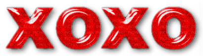 XOXO.Text.Red - Free PNG