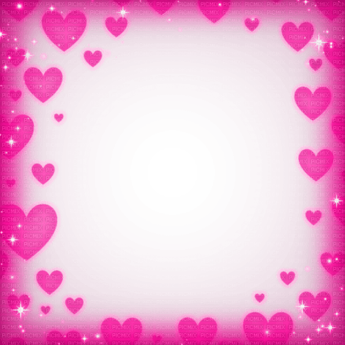 Hearts.Sparkles.Frame.Pink - darmowe png