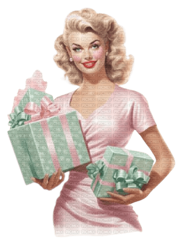 frau, woman, femme, vintage, christmas - δωρεάν png