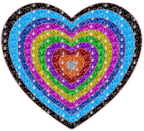 Rainbow Glitter Heart - Бесплатни анимирани ГИФ