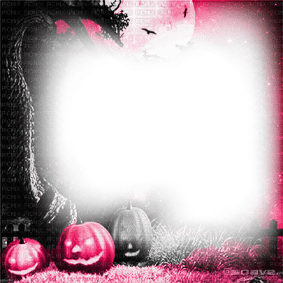 soave frame halloween pumpkin forest  moon tree - Free PNG