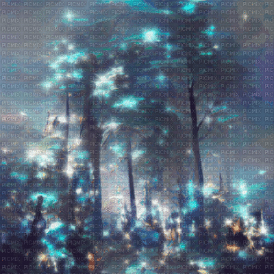 Blue Forest Background - GIF เคลื่อนไหวฟรี