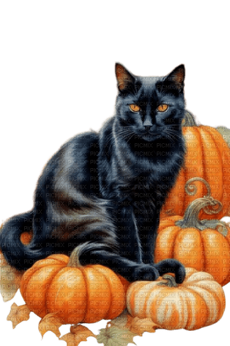 Autumn. Pumpkin. Cat. Leila - ilmainen png