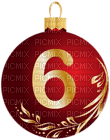 Kaz_Creations Numbers Christmas Bauble Ball 6 - png grátis