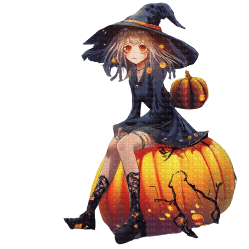 anime witch halloween girl - ücretsiz png