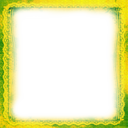 Yellow/Green Lace Frame - By KittyKatLuv65 - png gratuito