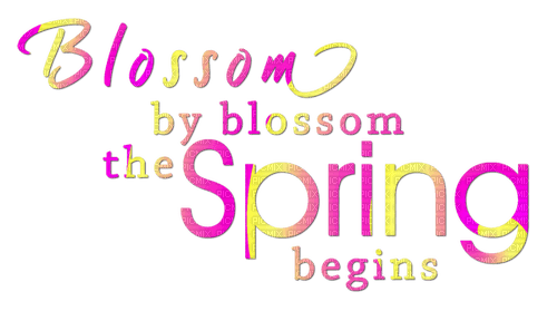 Spring.Text.Pink.Yellow - безплатен png