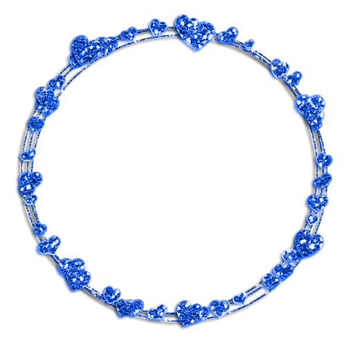 Hearts.Circle.Frame.Blue - ilmainen png