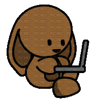 Bunny Laptop - Bezmaksas animēts GIF