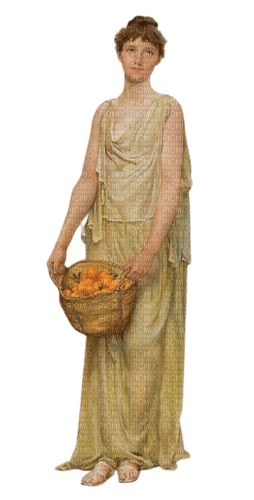 woman with oranges - PNG gratuit