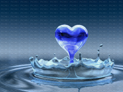 goutte d'eau coeur - GIF animé gratuit