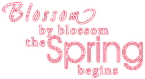 Blossom by blossom, the Spring begins.Text.Pink - 無料png