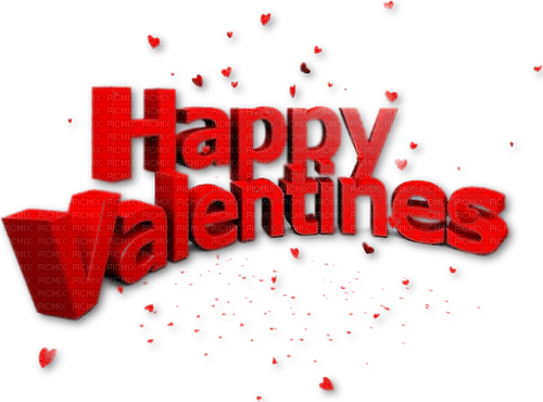 Text.Happy Valentines.Hearts.Red - PNG gratuit