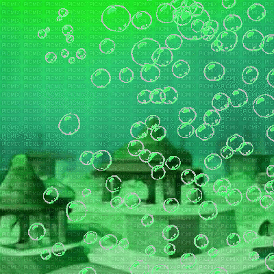 Green Underwater  Palace - Бесплатный анимированный гифка