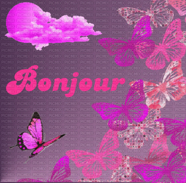 bonjour - Gratis animeret GIF