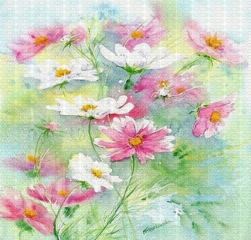 loly33 fond fleur aquarelle - безплатен png