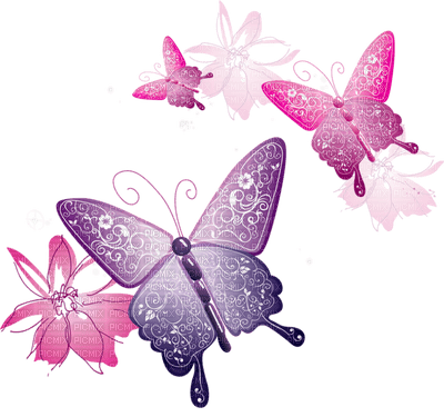 Kaz_Creations Deco Butterflies Butterfly Colours Flowers - 無料png