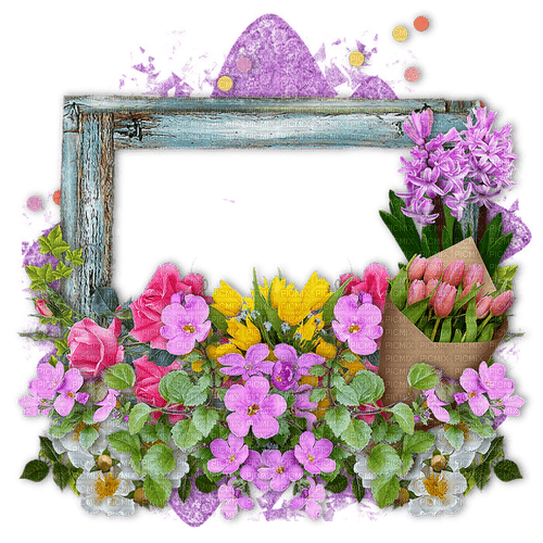 dolceluna spring pink purple frame cluster - besplatni png