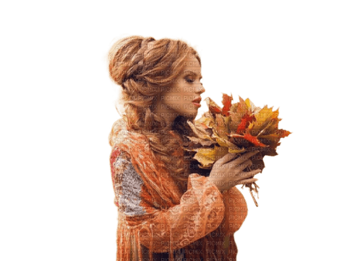 Осенняя женщина - bezmaksas png