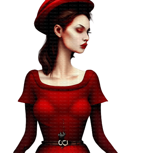 kikkapink fashion woman elegant red autumn - фрее пнг