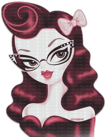 soave woman vintage rockabilly  pink - δωρεάν png
