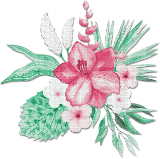 soave deco flowers summer tropical branch pink - nemokama png