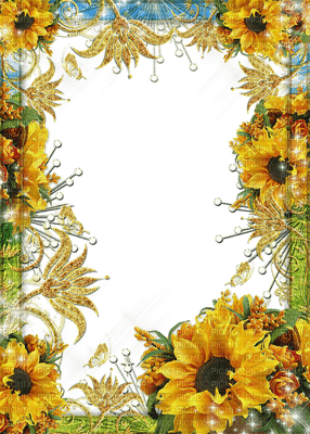 Sunflower.tournesol.Cadre.Frame.Victoriabea - PNG gratuit