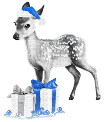 soave deco animals christmas winter deer gift box - 免费PNG