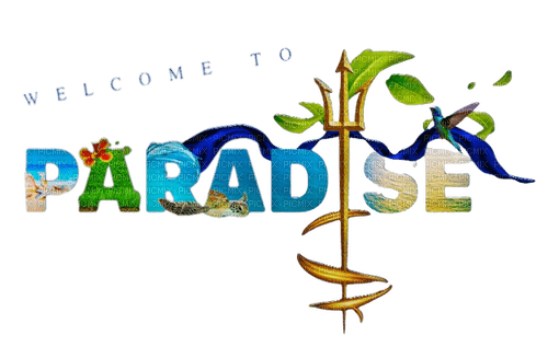 loly33 texte welcome paradise - gratis png