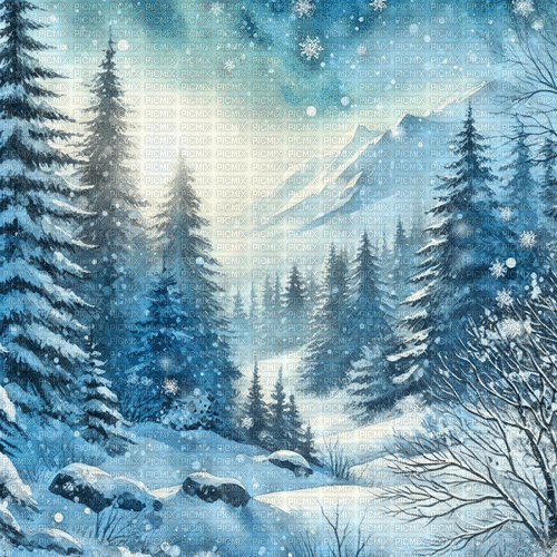 sm3 winter snow gif landscape blue - Zdarma animovaný GIF