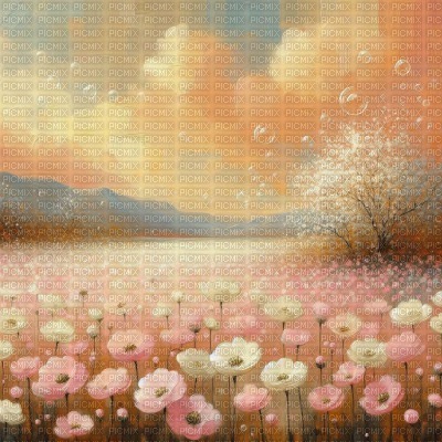 Peach Flower Field - png grátis
