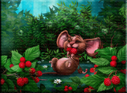 Raspberry Mouse - Безплатен анимиран GIF