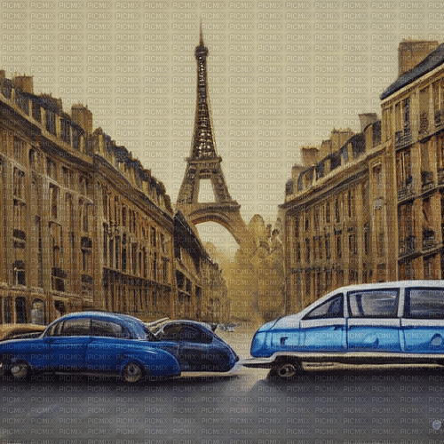kikkapink paris background car painting - PNG gratuit