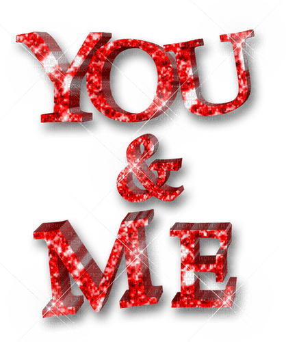 You & Me.Text.Red - ücretsiz png