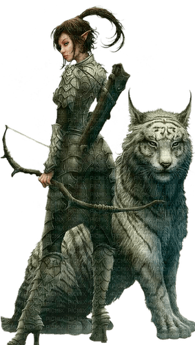 elf with lynx by nataliplus - PNG gratuit