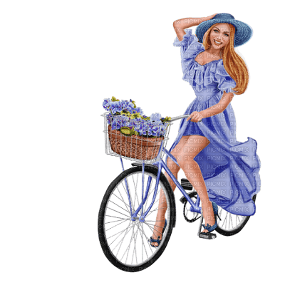 kvinna-woman-cykel - 無料png