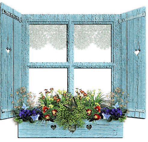 Fenêtre Bleu Fleur:) - kostenlos png