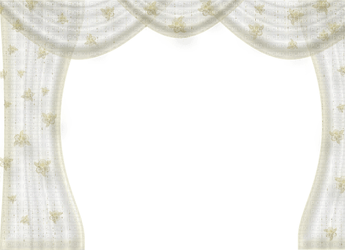 white curtain with flowers - PNG gratuit
