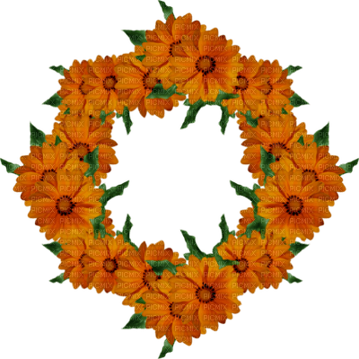 wreath autumn flower deco circle herbst fleur      tube - bezmaksas png