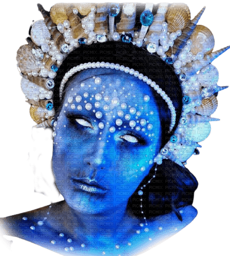 kikkapink dark gothic blue face woman - gratis png