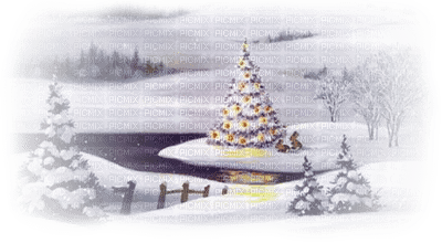 loly33 fond paysage hiver noel - Free PNG