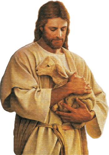 Jesus mit Lamm - gratis png