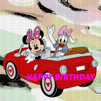 image encre couleur Minnie Daisy Disney anniversaire dessin texture effet edited by me - 無料png