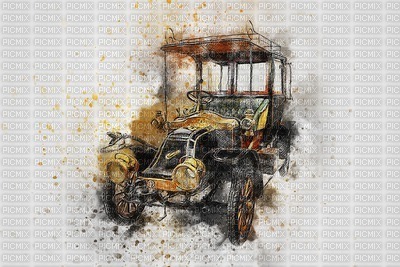 MMarcia aquarela carro vintage - gratis png