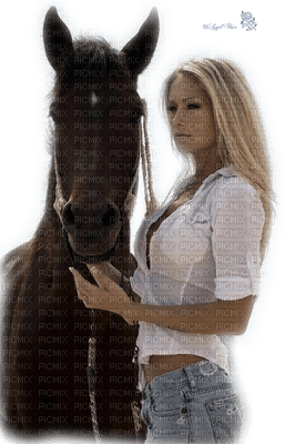 femme avec cheval.Cheyenne63 - darmowe png