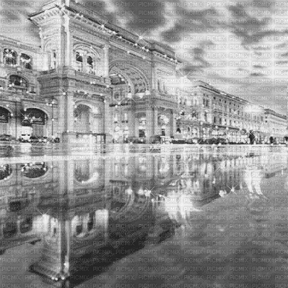 soave background animated rain city  black white - Zdarma animovaný GIF