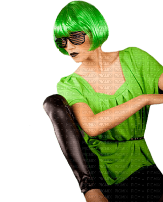Kaz_Creations Woman Femme Green Glasses - Free PNG