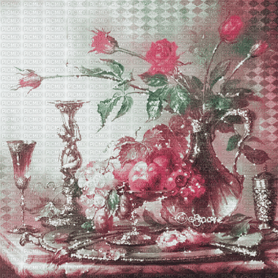 soave background animated vintage flowers rose - 無料のアニメーション GIF